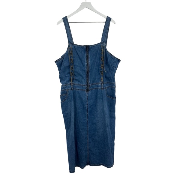 Vintage Y2K Denim Midi Dress Size 24W Plus Size Early 2000s Festival Rodeo - Picture 5 of 9